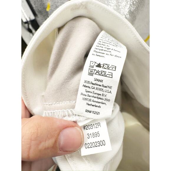 Spanx Stretch Twill White Cropped Wide Leg Pants Plus Size 1X FLAW - Picture 7 of 7